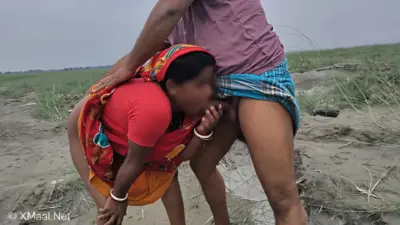 Housewife In Red Saree Goes For Her Goat And Met A Guy Bangladeshi Housewife