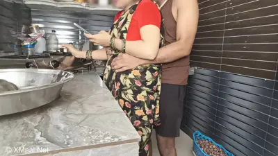 In The Kitchen The Brother In Law Caught The Sister In Law From Behind While Using The Mobile Then Hard In The Bedroom