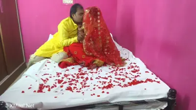 Newly Married Indian First Night Sex And Romance Video Boobs Press Removal Saree Blouse